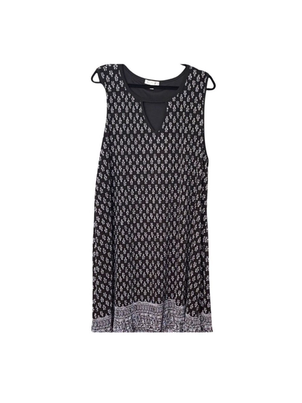 Nine Britton Women's Plus Size Black Floral Sleeveless Ribbed Dress NWOT Size 1X